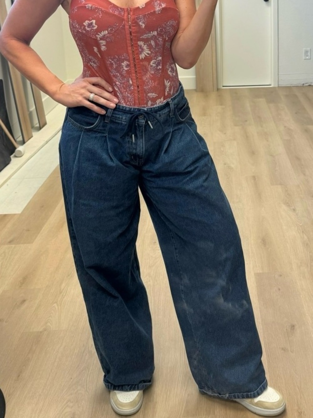 Lioness Dark Wash Wide Leg Jeans